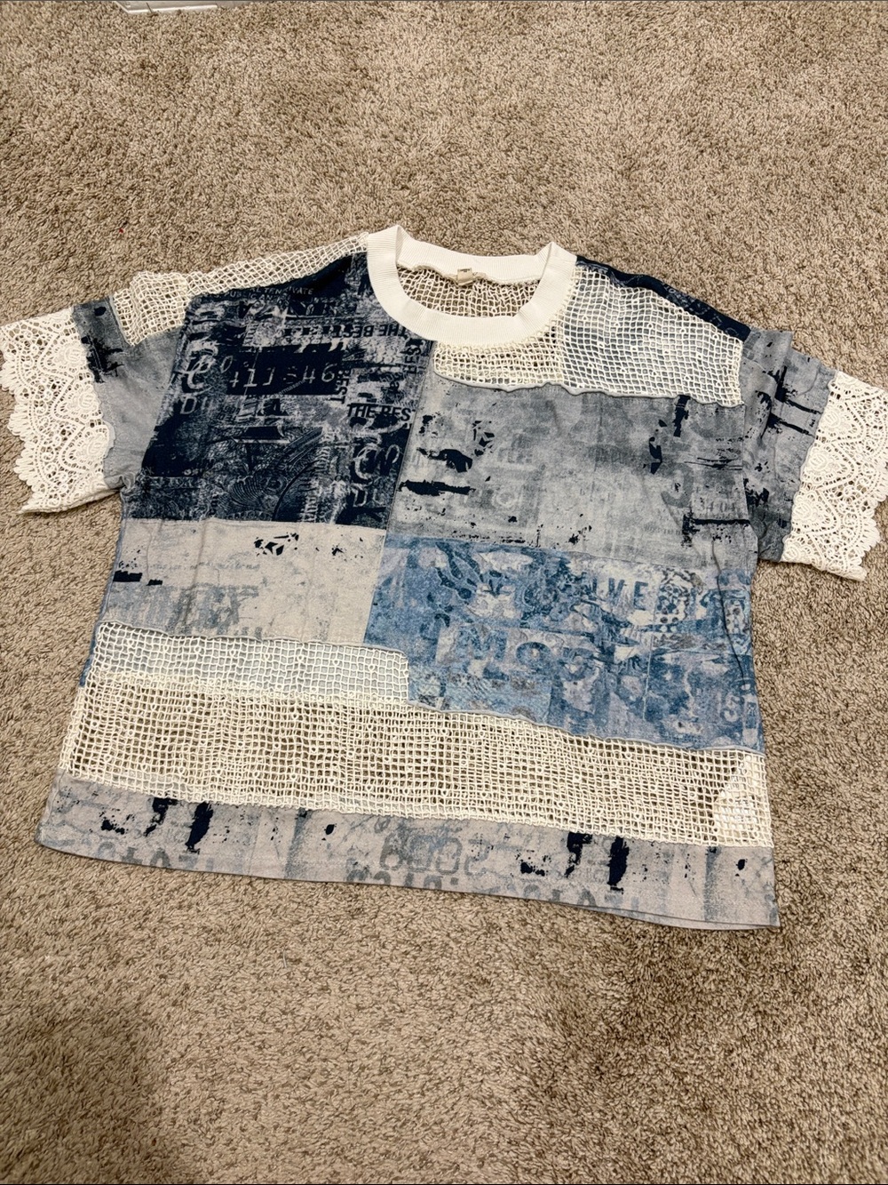 Pilcro short-sleeve torn lace tee from Anthropologie
